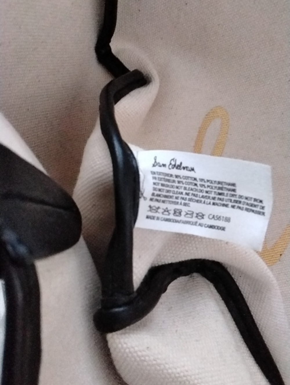 Sam Edelman Harper Monogram Shopper Tote Bag with Pouch - Black/Brown - Picture 4 of 4